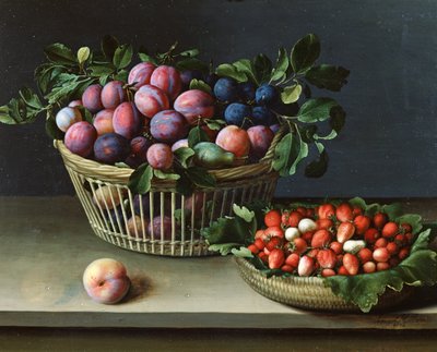 Cesto di prugne e cesto di fragole, 1632 da Louise Moillon